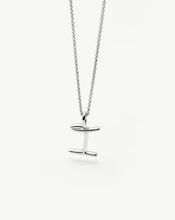 Curly Molten Mini Initial Necklace - I
