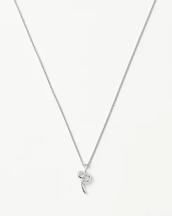 Curly Molten Mini Initial Necklace - P