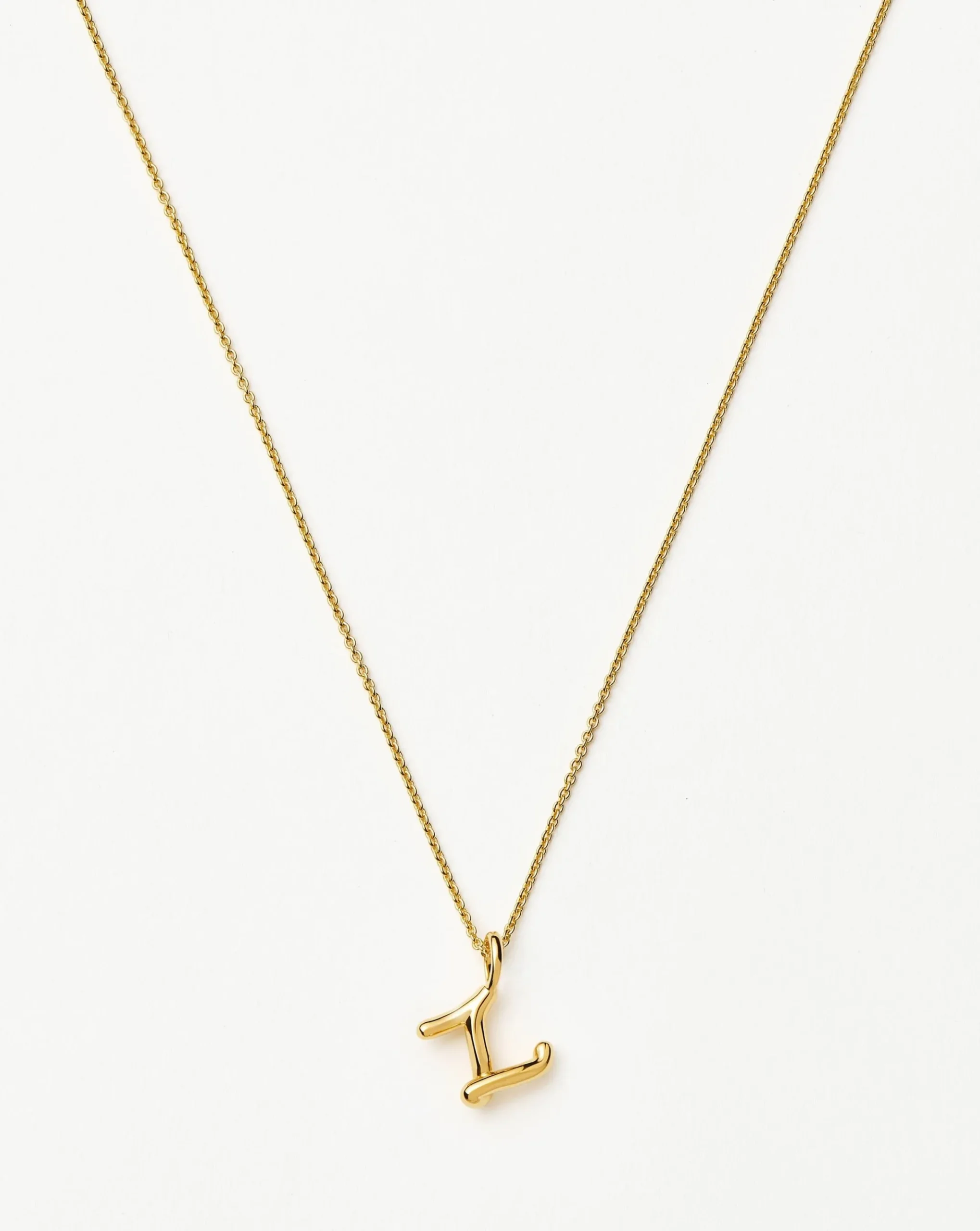 Curly Molten Mini Initial Necklace - Z