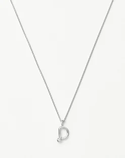 Curly Molten Mini Initial Necklace - D