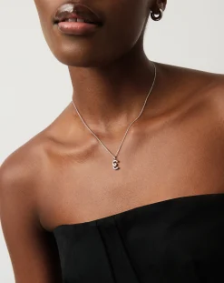 Curly Molten Mini Initial Necklace - E