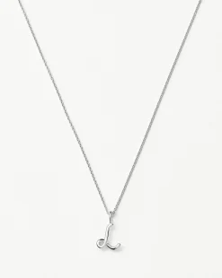 Curly Molten Mini Initial Necklace - L