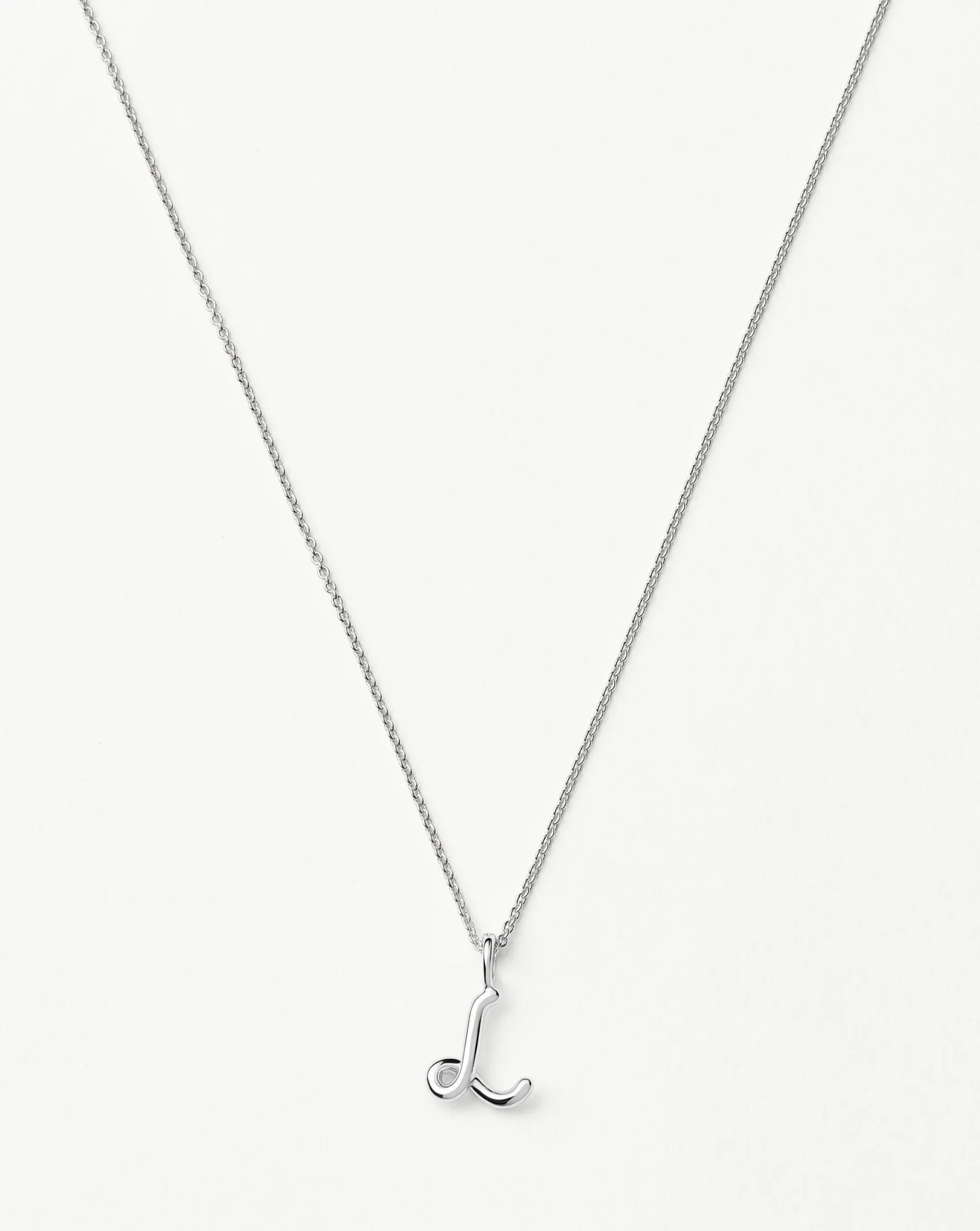 Curly Molten Mini Initial Necklace - L
