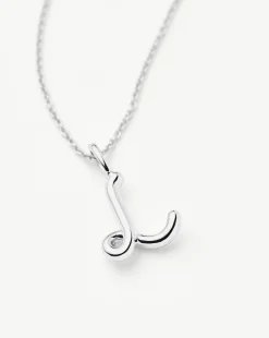 Curly Molten Mini Initial Necklace - L