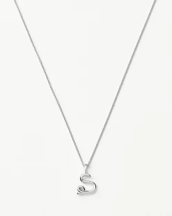 Curly Molten Mini Initial Necklace - S