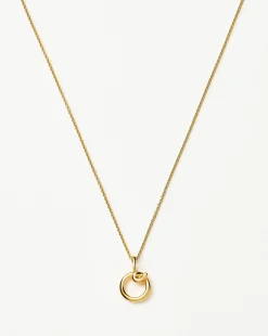 Curly Molten Mini Initial Necklace - O