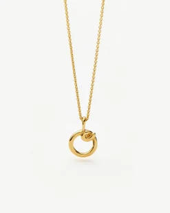Curly Molten Mini Initial Necklace - O