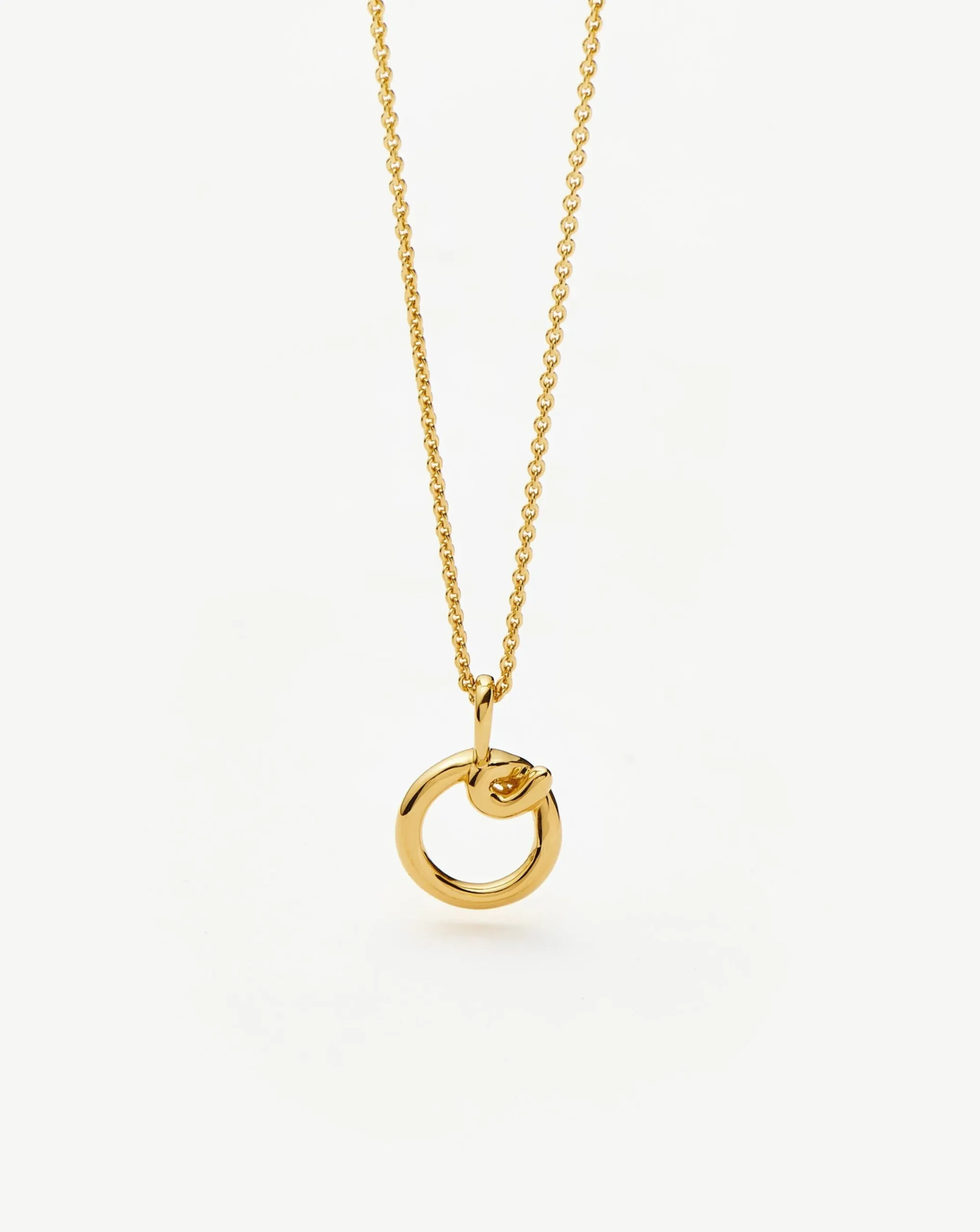 Curly Molten Mini Initial Necklace - O