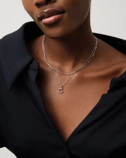 Curly Molten Mini Initial Necklace - C