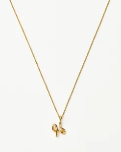 Curly Molten Mini Initial Necklace - H