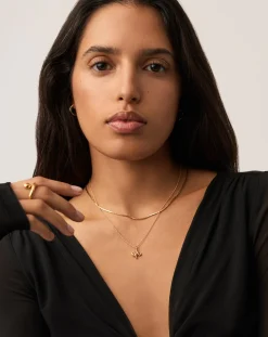 Curly Molten Mini Initial Necklace - H
