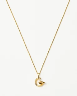 Curly Molten Mini Initial Necklace - G