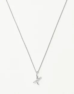 Curly Molten Mini Initial Necklace - X