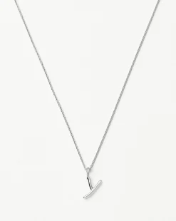 Curly Molten Mini Initial Necklace - Y