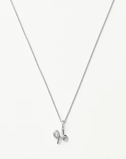 Curly Molten Mini Initial Necklace - H