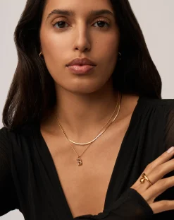 Curly Molten Mini Initial Necklace - B