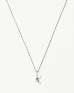 Curly Molten Mini Initial Necklace - K