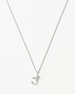 Curly Molten Mini Initial Necklace - J