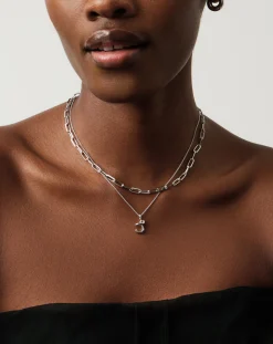 Curly Molten Mini Initial Necklace - J
