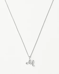 Curly Molten Mini Initial Necklace - M