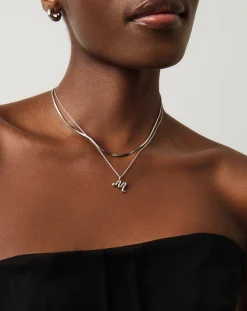 Curly Molten Mini Initial Necklace - M