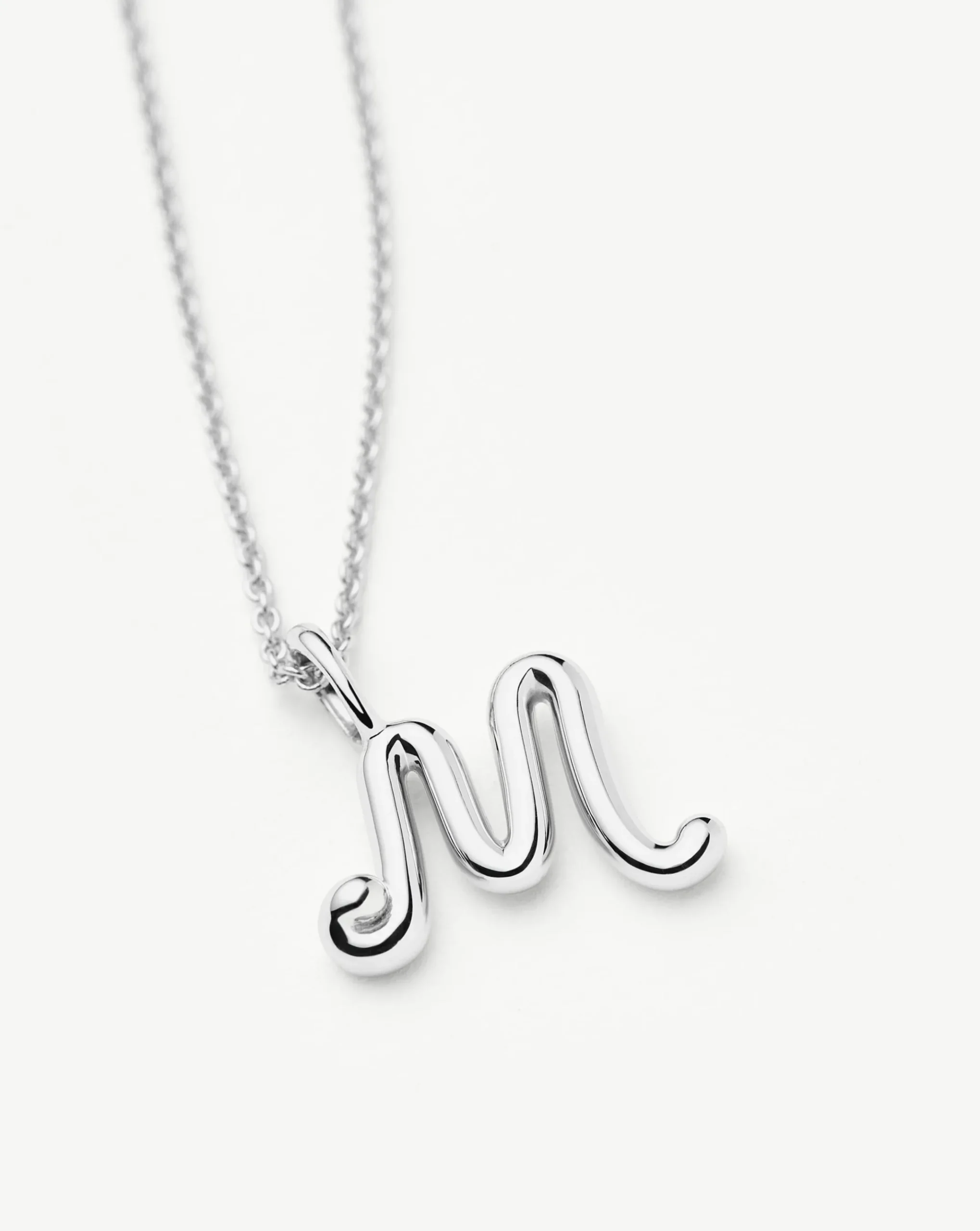 Curly Molten Mini Initial Necklace - M
