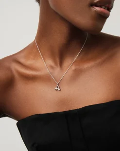 Curly Molten Mini Initial Necklace - A
