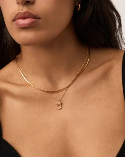 Curly Molten Mini Initial Necklace - J