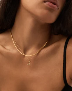 Curly Molten Mini Initial Necklace - J