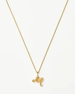 Curly Molten Mini Initial Necklace - M