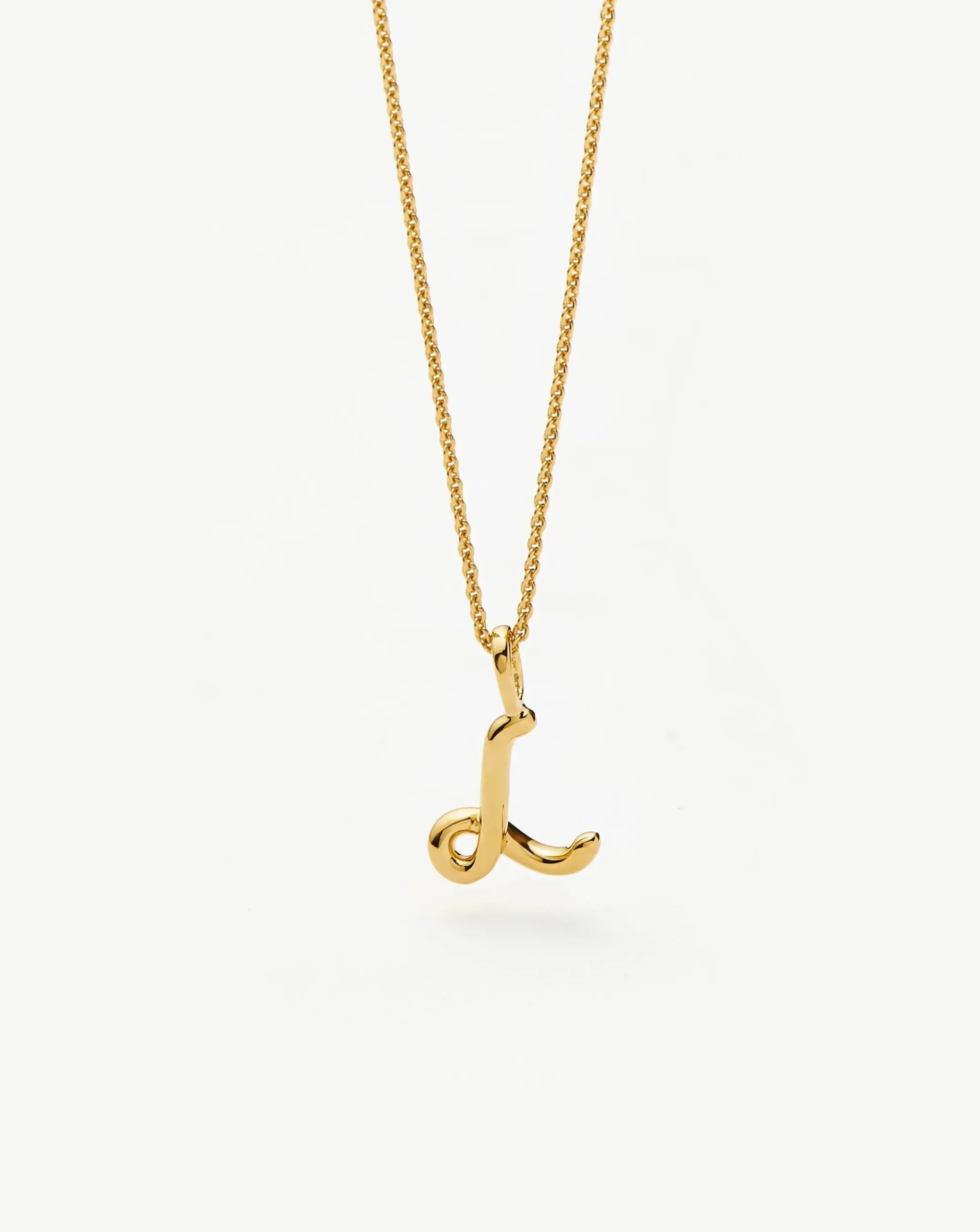 Curly Molten Mini Initial Necklace - L