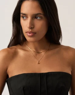Curly Molten Mini Initial Necklace - S