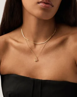 Curly Molten Mini Initial Necklace - S