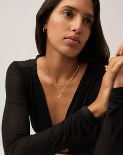 Curly Molten Mini Initial Necklace - S