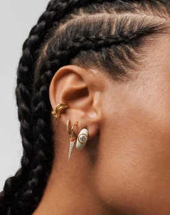 Enamel & Stone Dome Small Hoop Earrings