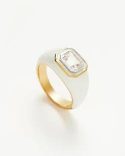 Enamel & Stone Dome Statement Ring