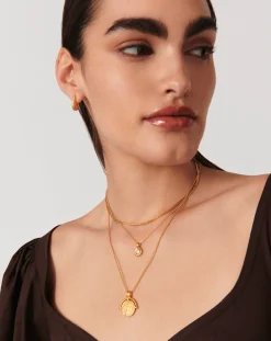 Enamel & Stone Round Pendant Necklace
