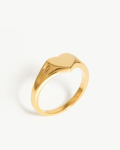 Engravable Heart Signet Ring
