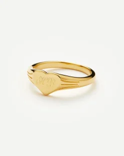 Engravable Heart Signet Ring