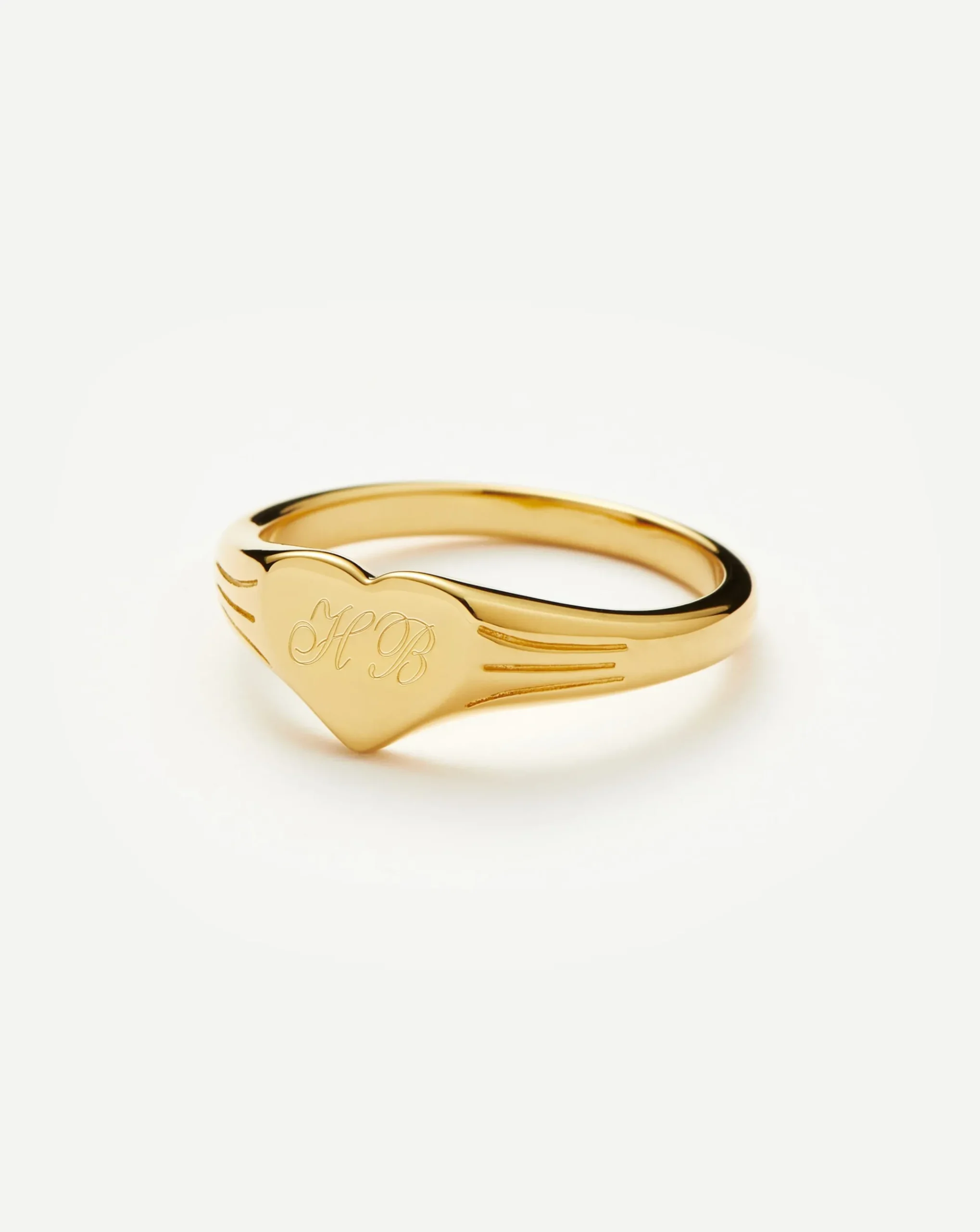 Engravable Heart Signet Ring