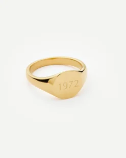 Engravable Round Signet Ring