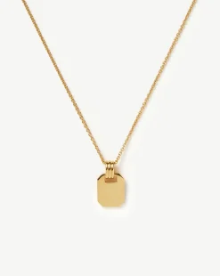 Engravable Small Tag Pendant Necklace