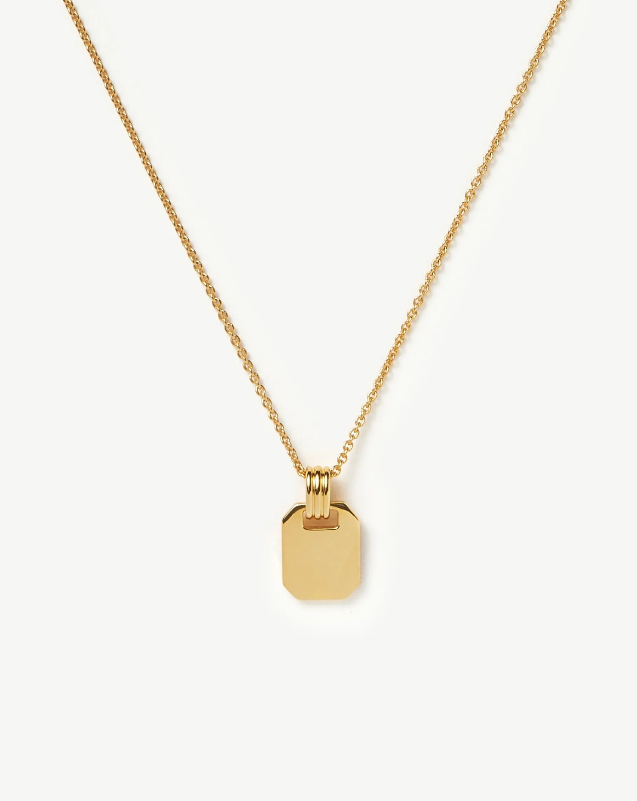 Engravable Small Tag Pendant Necklace