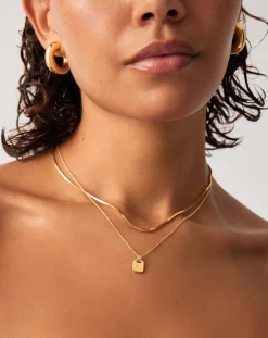 Engravable Small Tag Pendant Necklace
