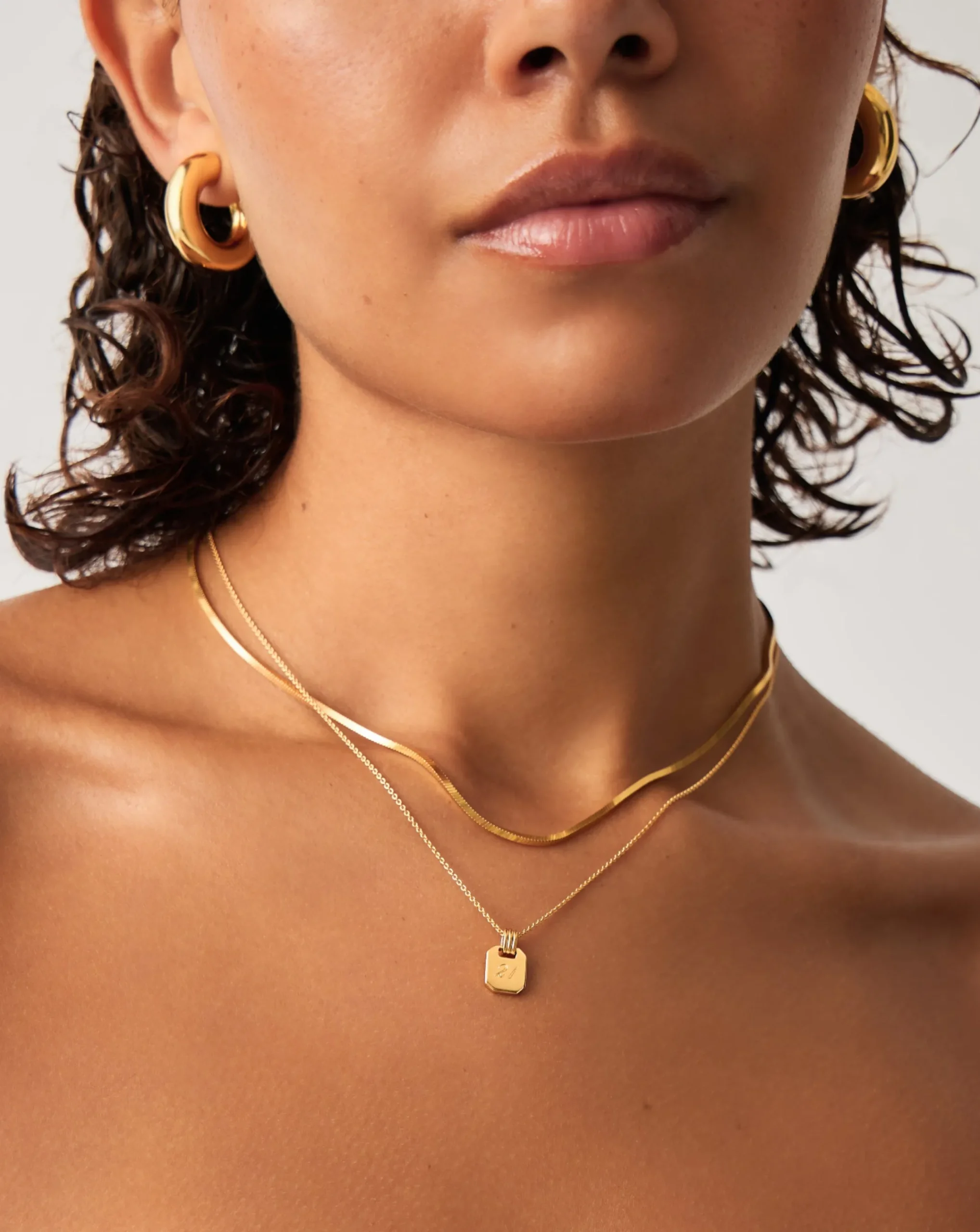 Engravable Small Tag Pendant Necklace