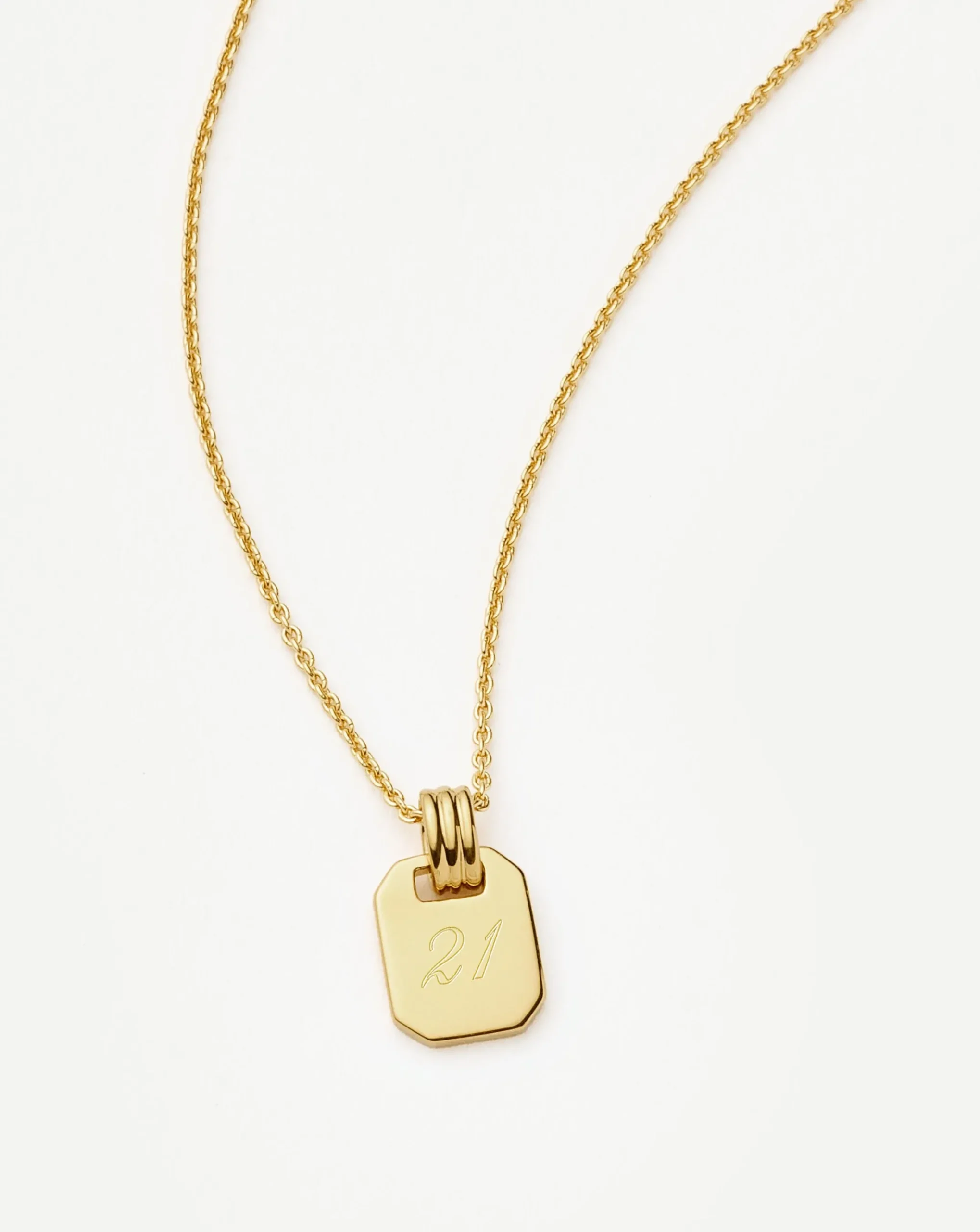 Engravable Small Tag Pendant Necklace