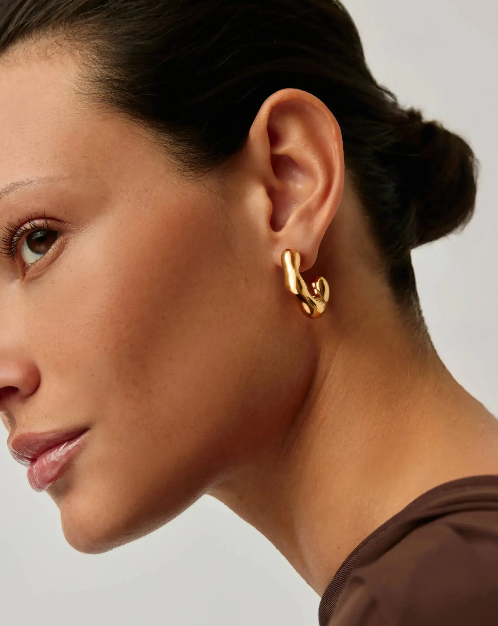 Eny Puffy Medium Hoop Earrings
