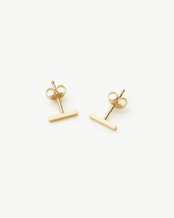 Fine Bar Stud Earrings