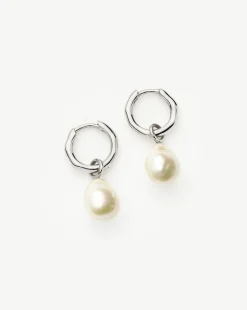 Fine Baroque Pearl Organic Hoop Earrings