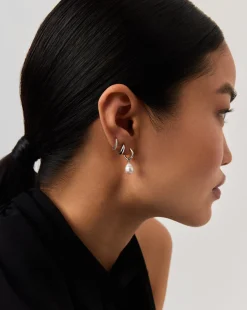 Fine Baroque Pearl Organic Hoop Earrings